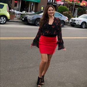Like new red mini skirt